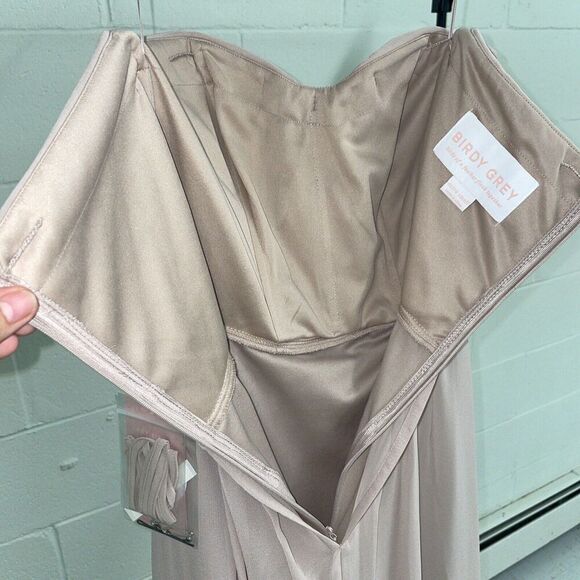 Birdy Grey Grace Taupe Chiffon Convertible Gown XS NWT - Picture 5 of 9